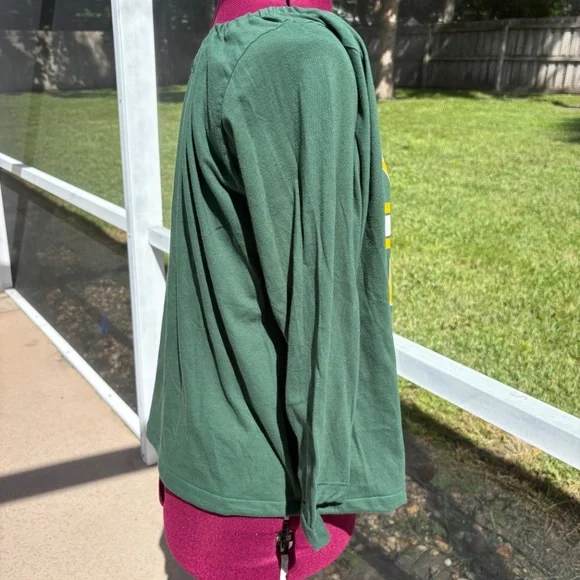 Green Bay Packers Off Shoulder One Shoulder Long Sleeve with Tie Shirt Top XL - Picture 2 of 4